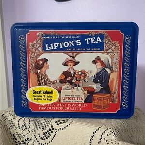 Lipton's Tea Vintage Style Decorative Tin - Blue & Red